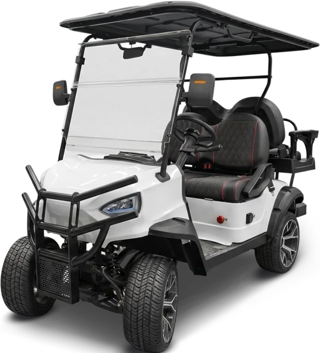 WHITE GOLF CART